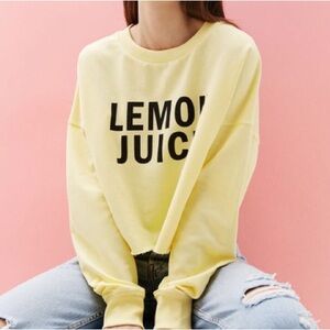 Bershka “Lemon Juice” Cropped Sweatshirt